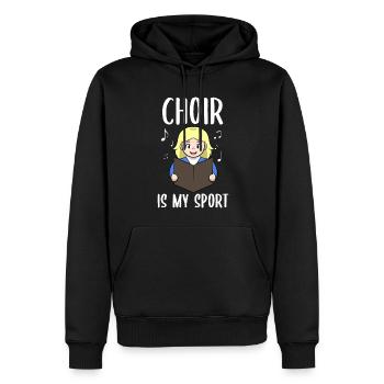 La chorale est mon guide de chorale sportive - Sweat à capuche Premium bio Homme - noir - Devant - Nico (187cm)