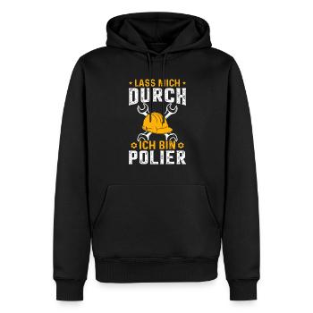 Lass mich durch ich bin Polier Geschenk für Polier - Männer Premium Bio Hoodie - Schwarz - Vorne - Nico (187cm)