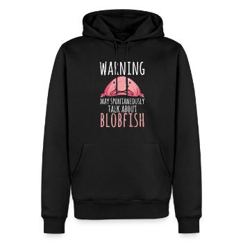 Poisson blob - Sweat à capuche Premium bio Homme - noir - Devant - Nico (187cm)