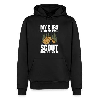 Pfadfinderleiter | Pfadfinder Scouting Geschenk - Männer Premium Bio Hoodie - Schwarz - Vorne - Nico (187cm)
