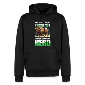 I Feel Seen But Not Herd - Männer Premium Bio Hoodie - Schwarz - Vorne - Nico (187cm)