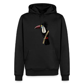 Tukan auf Ast - Männer Premium Bio Hoodie - Schwarz - Vorne - Nico (187cm)