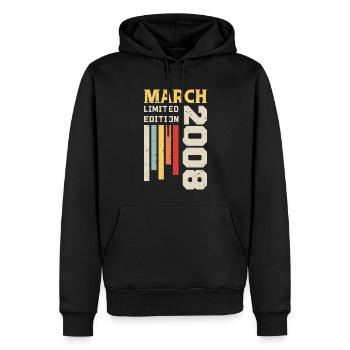 March 2008 - Birthday Gift March 2008 March - Men’s Premium Organic Hoodie - black - Front - Nico (187cm)