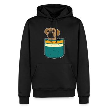 Chien Cadeau Mignon Chest Pochette Puggle - Sweat à capuche Premium bio Homme - noir - Devant - Nico (187cm)