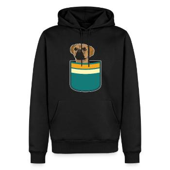 Pet Dogs Cadeau Mignon Chest Pochette Puggle - Sweat à capuche Premium bio Homme - noir - Devant - Nico (187cm)