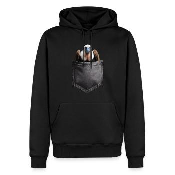 Geier - Männer Premium Bio Hoodie - Schwarz - Vorne - Nico (187cm)