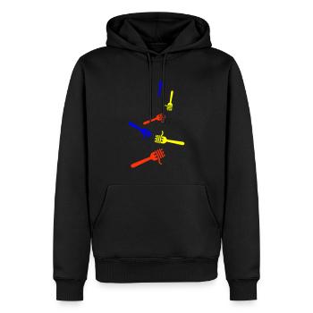 Symbole spaghetti - Sweat à capuche Premium bio Homme - noir - Devant - Nico (187cm)