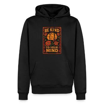 Be Kind to Your Mind - Men’s Premium Organic Hoodie - black - Front - Nico (187cm)