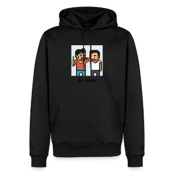 Meilleurs ami - Sweat à capuche Premium bio Homme - noir - Devant - Nico (187cm)