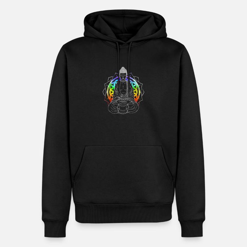 Buddha - Männer Premium Bio Hoodie - Schwarz