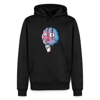 Brain Freeze - Men’s Premium Organic Hoodie - black - Front - Nico (187cm)