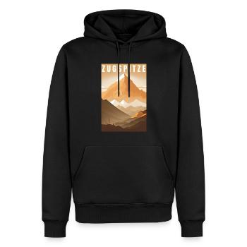 Zugspitze Alpes Randonnée Montagne Cadeau - Sweat à capuche Premium bio Homme - noir - Devant - Nico (187cm)