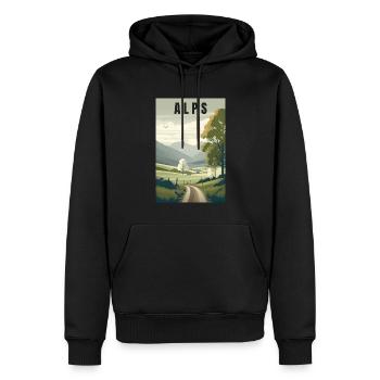 Cadeau minimaliste Alpine Nature - Sweat à capuche Premium bio Homme - noir - Devant - Nico (187cm)
