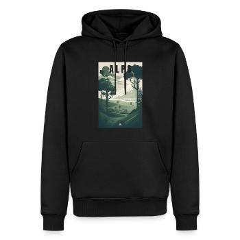 Alpes randonnée Nature Montagnes Cadeau - Sweat à capuche Premium bio Homme - noir - Devant - Nico (187cm)