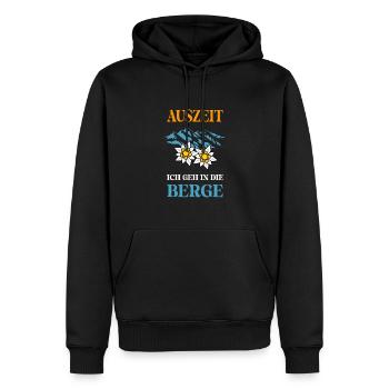 Auszeit ich geh in die Berge - Männer Premium Bio Hoodie - Schwarz - Vorne - Nico (187cm)