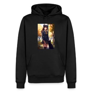 Anime Mädchen Manga Katze Geschenk - Männer Premium Bio Hoodie - Schwarz - Vorne - Nico (187cm)