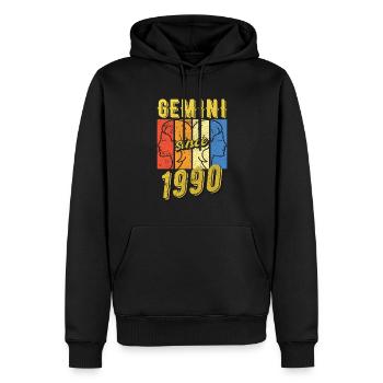 Gemini Sternzeichen 1990 Geschenk - Männer Premium Bio Hoodie - Schwarz - Vorne - Nico (187cm)