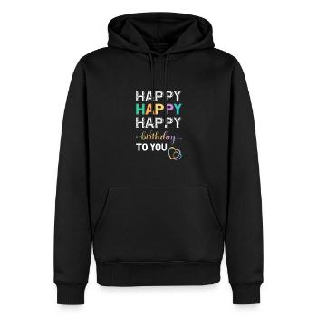 Happy Birthday to you - Männer Premium Bio Hoodie - Schwarz - Vorne - Nico (187cm)
