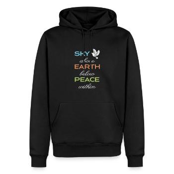 peace within - Männer Premium Bio Hoodie - Schwarz - Vorne - Nico (187cm)
