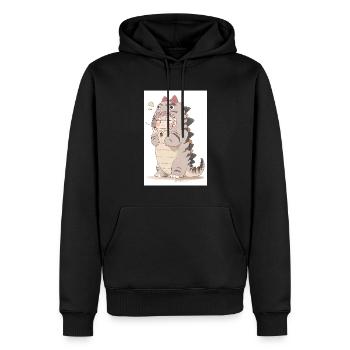 Dino Dreams: Dessin captivant d’un anime mignon - Sweat à capuche Premium bio Homme - noir - Devant - Nico (187cm)