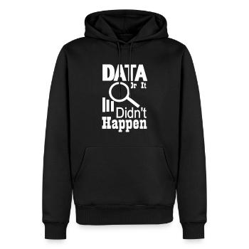 Daten oder es ist nicht passiert - Männer Premium Bio Hoodie - Schwarz - Vorne - Nico (187cm)