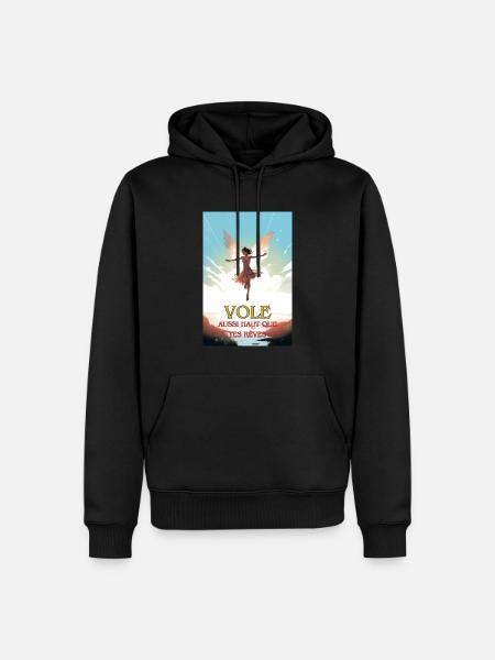VOLE - Sweat à capuche Premium bio Homme - noir