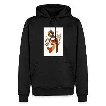Jesus Canvas Print, Digitaler Download, Neutrale - Männer Premium Bio Hoodie - Schwarz - Vorne - Nico (187cm)