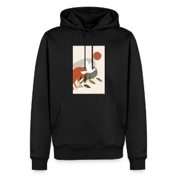Boho Dove Wandkunst, Digitaler Download, Moderner - Männer Premium Bio Hoodie - Schwarz - Vorne - Nico (187cm)
