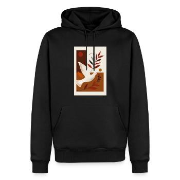 Christliche Taubenkunst, spiritueller - Männer Premium Bio Hoodie - Schwarz - Vorne - Nico (187cm)