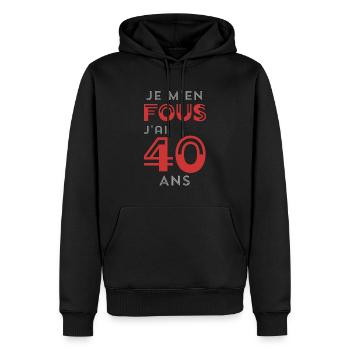 I don't care, I'm 40 years old - Men’s Premium Organic Hoodie - black - Front - Nico (187cm)