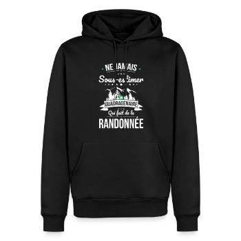 Sous-estimer quadragénaire qui fait randonnée - Sweat à capuche Premium bio Homme - noir - Devant - Nico (187cm)