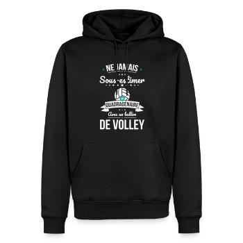 Sous-estimer quadragénaire avec ballon de volley - Sweat à capuche Premium bio Homme - noir - Devant - Nico (187cm)