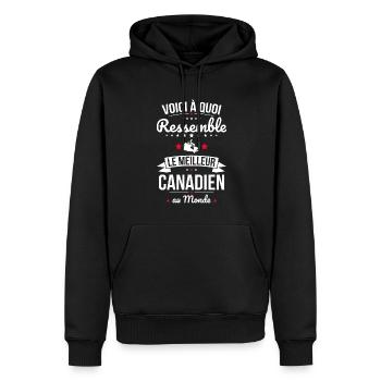 Voici à quoi ressemble le meilleur Canadien - Sweat à capuche Premium bio Homme - noir - Devant - Nico (187cm)