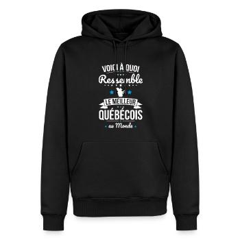 Voici à quoi ressemble le meilleur Québécois - Sweat à capuche Premium bio Homme - noir - Devant - Nico (187cm)