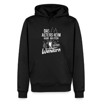 Bergsteiger Opa Wanderer Rentner Bergwandern Alpen - Männer Premium Bio Hoodie - Schwarz - Vorne - Nico (187cm)