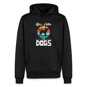 Dog lover saying - Men’s Premium Organic Hoodie - black - Front - Nico (187cm)