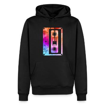 80er 90er Jahre Kassette Mixtape Retro Lustig - Männer Premium Bio Hoodie - Schwarz - Vorne - Nico (187cm)
