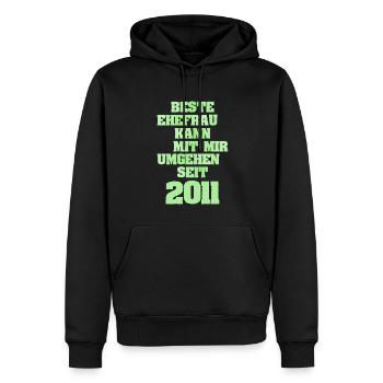 Jahr 2011 - Männer Premium Bio Hoodie - Schwarz - Vorne - Nico (187cm)