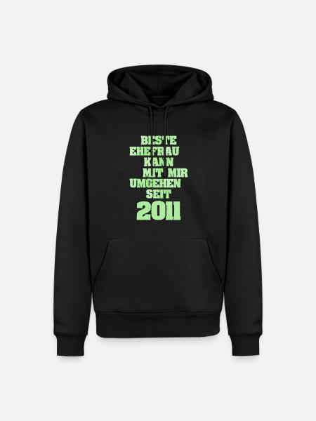 Jahr 2011 - Männer Premium Bio Hoodie - Schwarz