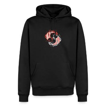 Koi Karpfen Fisch Ying yang ,Sammler Geschenk - Männer Premium Bio Hoodie - Schwarz - Vorne - Nico (187cm)