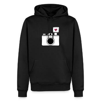 Camera love - Men’s Premium Organic Hoodie - black - Front - Nico (187cm)