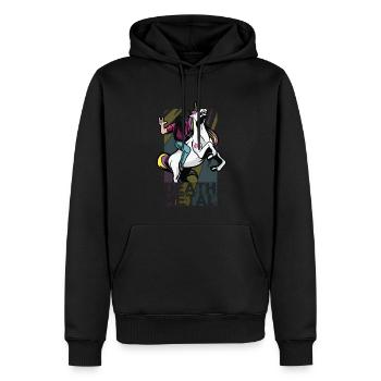 Death Metal Einhorn Musik Metal Head Rocker Heavy - Männer Premium Bio Hoodie - Schwarz - Vorne - Nico (187cm)
