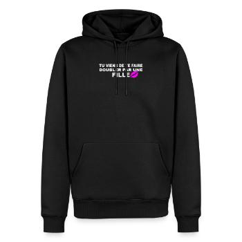 Verdoppeln Sie sich - Männer Premium Bio Hoodie - Schwarz - Vorne - Nico (187cm)