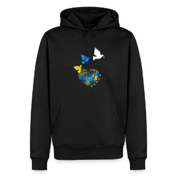 Ukraine - Männer Premium Bio Hoodie - Schwarz - Vorne - Nico (187cm)