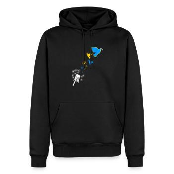 Ukraine - Men’s Premium Organic Hoodie - black - Front - Nico (187cm)