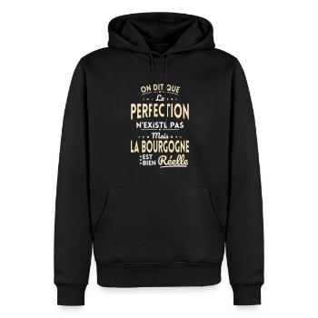 Perfection n'existe pas la Bourgogne est Réelle - Sweat à capuche Premium bio Homme - noir - Devant - Nico (187cm)