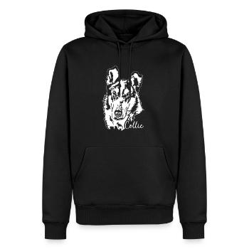 Collie à poil court Portrait chiens chien Wilsigns - Sweat à capuche Premium bio Homme - noir - Devant - Nico (187cm)