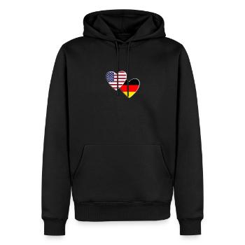 USA Amerikanisch Deutsch Deutschland Deutschland Flagge - Männer Premium Bio Hoodie - Schwarz - Vorne - Nico (187cm)