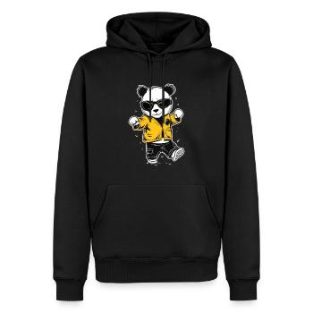 Dancing Panda Bear - Men’s Premium Organic Hoodie - black - Front - Nico (187cm)