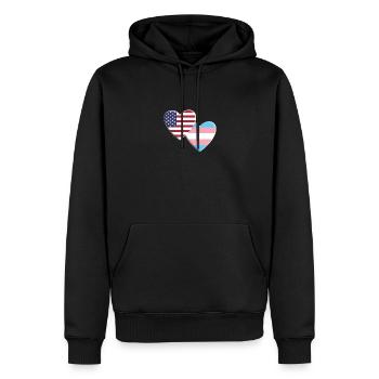 Drapeau transgenre américain LGBTQ Pride - Sweat à capuche Premium bio Homme - noir - Devant - Nico (187cm)